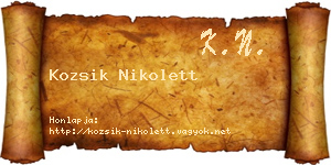 Kozsik Nikolett névjegykártya