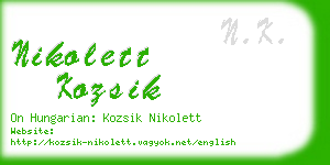 nikolett kozsik business card
